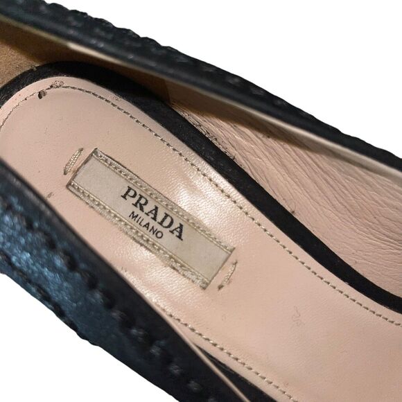 Prada Black Suede Platform Pumps - Picture 8 of 15